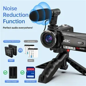30 Megapixel Auto Focus Camera, 4K 10x Optical 120x Intelligent Zoom, Vlogging Camera 3.0' IPS Touchscreen Digital Camera with Microphone, Tripod, Remote Control, 32G SD Card, 2 Batteries
