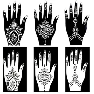 20 Sheets Henna Tattoo Kit Stencil for Hand, Reusable Temporary Airbrush Tattoo Stencils Arabian Tattoo Stickers for Body Paint Art