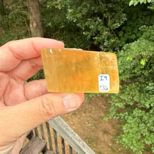 Honey Optical Calcite I9 (Iceland Spar)- natural crystal - polished