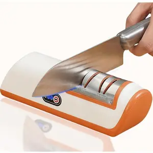 2-Stage Electric Knife Sharpener with  Diamond Abrasives and Precision Angle Guides, Professional Sharpening Tool for Kitchen Straight Edge, Serrated Knives and Ceramic Knife, Black