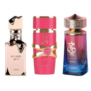 YARA CANDY + KHAIR CONFECTION + ECLAIR By Lattafa Perfumes (Women) 3.4oz (100ML) - Fragrance Gift Bundle