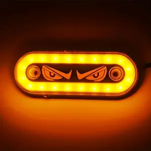 2-Pack Dynamic Demon Eyes LED Light Bars - 12V-24V Car Truck Underglow, Multi-Color Accent Lighting with Wide Angle Beams, Non-Rechargeable