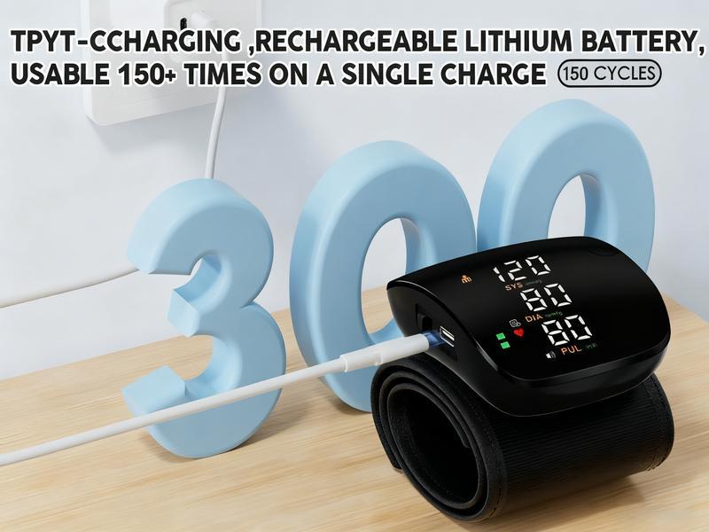 【Valentine Gift】Rechargeable Wrist Blood Pressure  with LED Touch Screen, Voice Broadcast & 99x2 Memory — Accurate Home BP Tracking Made Simple,Suitable 5.3 - 7.6 inches