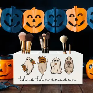 Halloween Ghost Pumpkin Pen Holder, Cute Desk Organizer, Spooky Season Office Decor, Back to School Gift