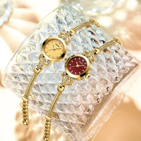 NIBOSI Women's Luxury Stylish Quartz Watch - Casual Trendy Modern Fashionable Rhinestone Wristwatch, 19mm Elegant Round Mini Dial Bracelet, 30M Waterproof, Gift Box & Watch Adjuster Included, Ideal Anniversary Gift for Her, Stylish Watch, Casual Trendy Wr