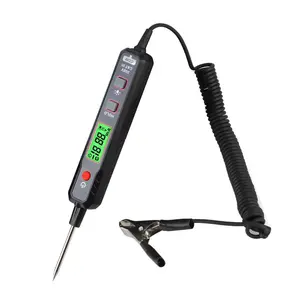 Digital LCD Display Car Voltage Tester, Universal Car Voltage Tester with Flashlight, DC/Resistance Test Circuit Detector
