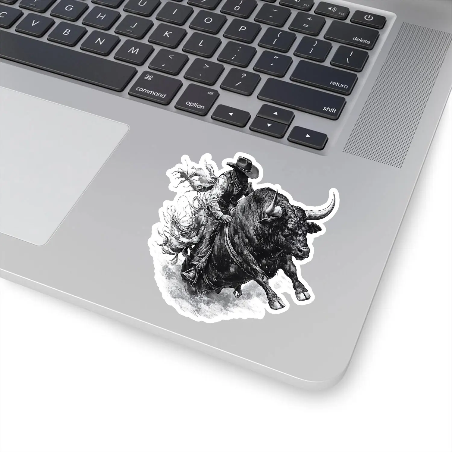 Rodeo Cowboy Bull Riding Sticker, Vintage Western Rodeo Rider Vinyl Decal, Wild Bull Action Art for Truck Laptop Water Bottle, Perfect Gift for Cowboy & Rodeo Fans