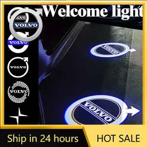 For Volvo Emblems 2 Car LED Door Projector Light For Volvo Rdesign AWD C30 C70 S40 S60 S70 S80 S90 V40 V50 V60 XC60 XC9