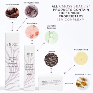 Sea Moss Skincare Bundle for Radiant Plump Glass Skin – 3-Piece Trio: Refreshing Lifting Face Mist, Firming & Nourishing Serum & Collagen-Boosting Cream Gel – Deep Hydration, Anti-Aging, Barrier Strength & Glow – Oil-Free All Skin Types | cMOSS BEAUTY