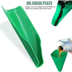 Flexible Oil Funnel, Foldable Form a Funnel, Reusable FlexFunnels for Automotive Use, 14.6 x 6.7 Inch Spill-Free OilChange Tools for Most Cars, Trucks, Motorcycles