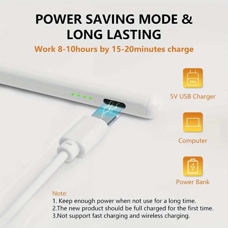 Universal capacitive stylus pen, suitable for smartphones and iPad touchscreens. Rechargeable handwriting pen, compatible with iPad Pro/Air/Mini/tablet drawing phones. Works with most phone models, fast charging, ready to use with double-tap to power on.