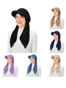 Women's Plain Headscarf Hat, Wrinkled Cloth Long Tail Cap, Fashion Versatile Knit Beanie, Stylish Ladies' Accessory