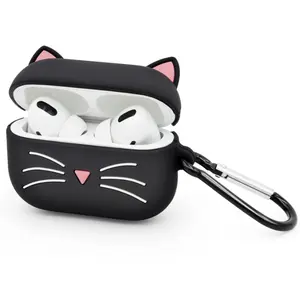 Cat Ear AirPods Headphones Case, Kawaii Accessories, Music, Keychain, Kitten Animal  Lover, Kids, Apple Earphones, Birthday, Christmas, Mother's Day