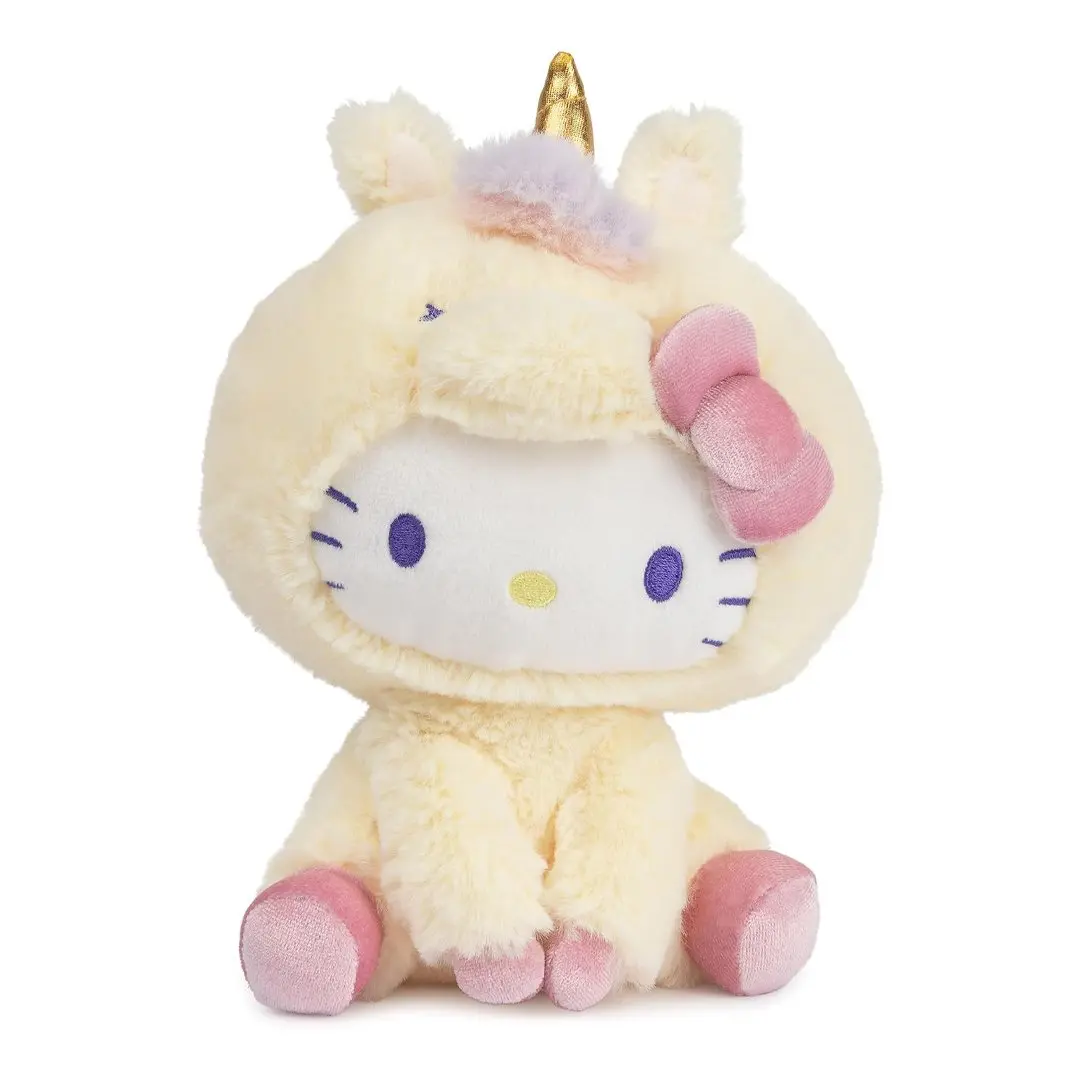 GUND Sanrio Hello Kitty Fluffy Unicorn Plush Toy, 6-in Soft Stuffed Animal Collectible