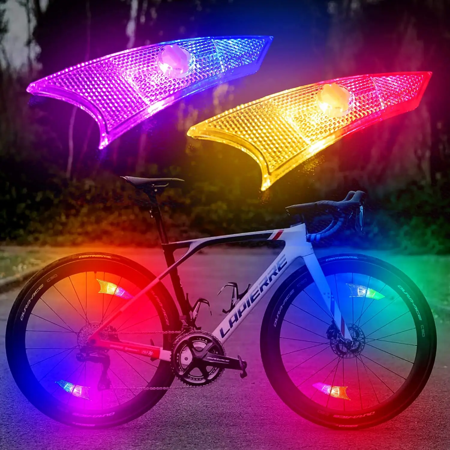 4-Pack Colorful LED Bike Wheel Spoke Lights - Spokes Mount, Universal Fit, with CR2032 Batteries, 100+ Hours Battery Life, Ultra Waterproof, Ultra Bright, Ideal for Youth Bikes & Accessories