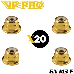 VP-PRO GN-M3-F Gold M3 Flange Locknuts (20)
