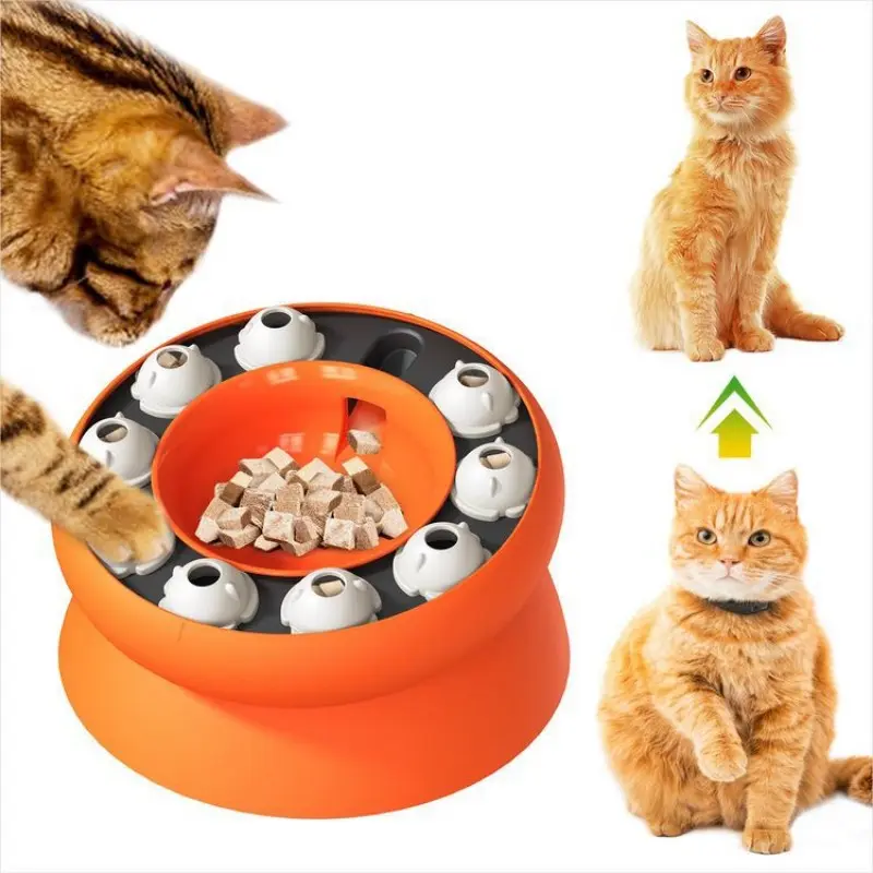 Cat Slow Feeder Bowl, Interactive Puzzle Toy for Indoor Cats, Mental Stimulation, Ideal for Quick Eaters, Fun Snack Dispenser