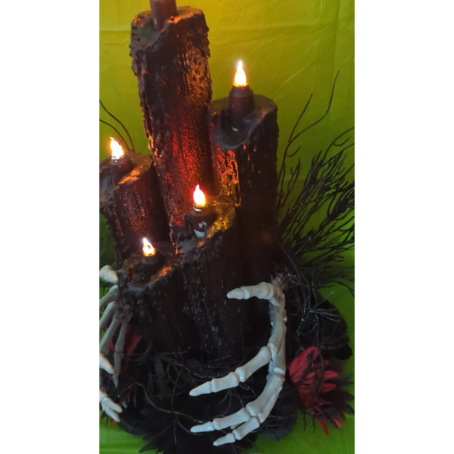Castle Worthy Decor Gothic Halloween Ornament with Real Wax Drips Matte Paint Spray Sealer for Home Aesthetic