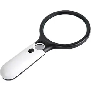 Magnifying Glass Lighted with 3X 15X High Magnification 3 Bright LEDs, Suitable for Reading, Jewelry Inspection, Science