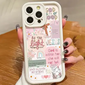 Fashinable TPU Phone Case Pink Cross Collage Pattern Case for iPhone  17 16 15 14 Pro Max 13 12 11 Air XR XS Plus Shockproof Drop Protection Rugged Durable Silicone Cover