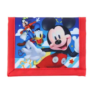 CTM Kid's Disney Mickey Mouse Bi-Fold Hook & Loop Closure Wallet, Bifold Wallets