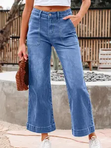High-Waisted Wide Leg Flare Jeans