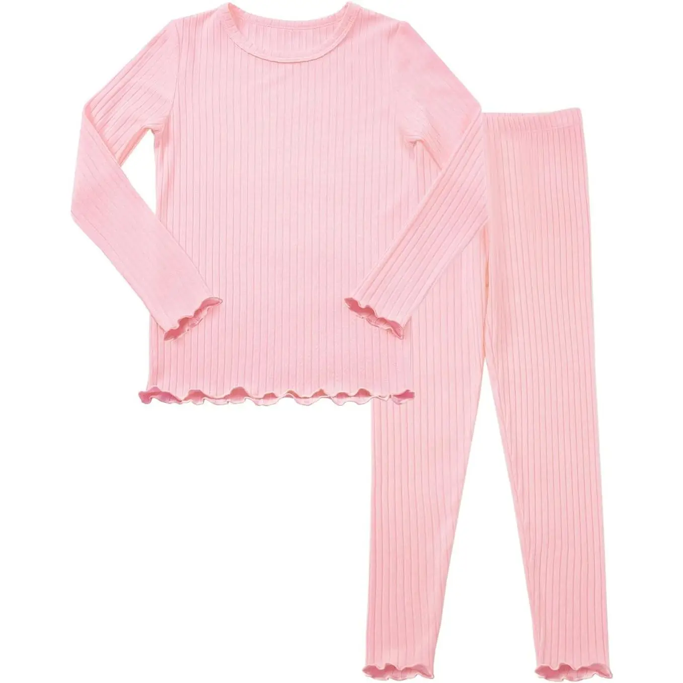 Baby Girls Pajamas Sets 2-8Y Toddler Kids Soft Comfy Modal Tencel Long-Sleeve Snug fit Sleepwear pjs