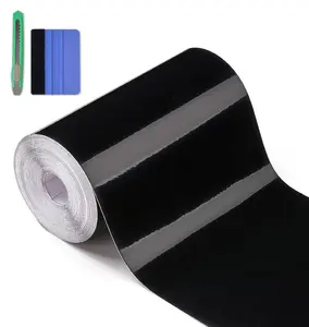 Gloss Black Vinyl Wrap, 4 Inch x 33 ft Automotive Grade Self-Adhesive Tape DIY Car Exterior Door Edge Guard, Window Sill Trim Protection Anti-Scratch