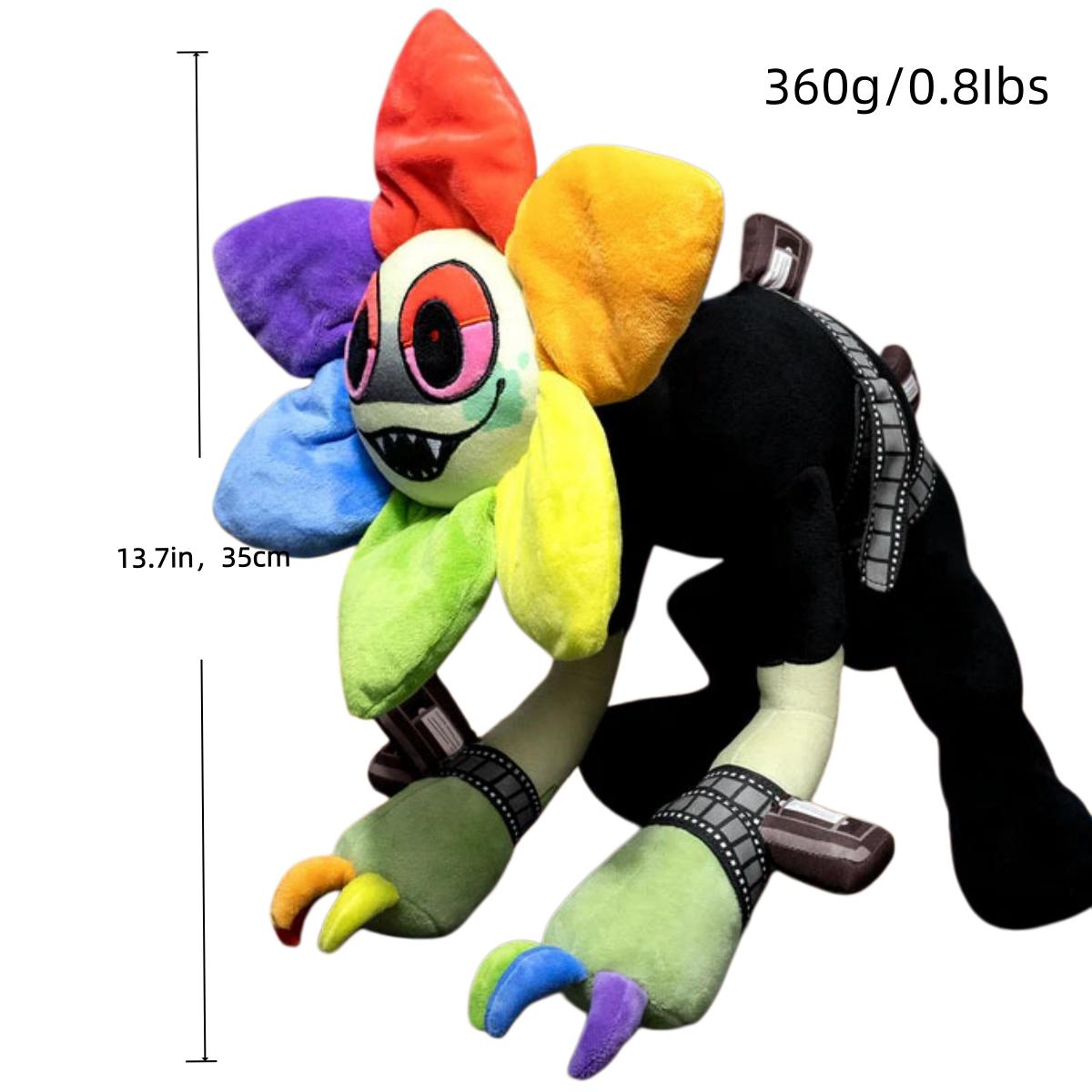 Twisted Dandy Plush - 14" Rainbow Flower Horror Plushie from Dandy's World Roblox Game, Scary Cute Stuffed Toy, Perfect Halloween & Collector's Item,cute girly gifts,weighted stuffed animal