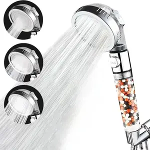 High Pressure Shower Head (without Hose), Pressure Boosted Shower, High Pressure Showerhead, Handheld Shower Head with 3 Spray Settings, Adjustable Universal Handheld Shower Head Replacement for Adults Children Pets