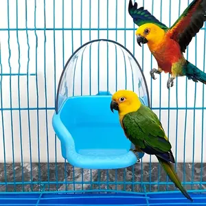 Transparent Bird Bath Tub for Cages, Durable Pe Material, Easy Clean Design, Suitable for Parrots, Lovebirds, Canaries, Outdoor Use, Bird Supplies