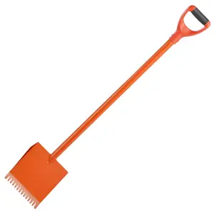 Shingle Shovel 1 Pack, D-Grip Handle Shingle Roof Ripper, High Hardness 45 #   Steel & Lightweight Easy Tearing Off Roofing & Nails Tool, ideal for Commercial and Residential Use,Orange