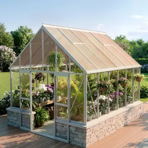 VEVOR Roof Panels, 12Pcs Polycarbonate Roofing Panels Double Layer, High Impact Corrugated Plastic Greenhouse Replacement Cover, Waterproof for Gazebos, Chicken Coops, Home, Garden (5' x 2' x 0.24")
