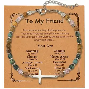 Christian  Bracelets for Women  Catholic Pray  Verse Bracelets  Stone Beaded Bracelet Inspirational Religious Easter