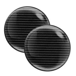 2Pcs Carbon Fiber Cup Coasters Anti-Slip Heat Resistant Drink Mats Reusable Insulation Saucers Car Decor Cup Holder