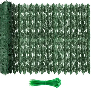 120 x 40 Inch Artificial Ivy Privacy Fence Screen, Faux Greenery Privacy Panels, Decorative Ivy Leaf Fence Cover for Patio, Balcony, Garden & Backyard