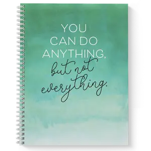 Softcover Not Everything 8.5" x 11" Motivational Spiral Notebook, 120 Checklist Pages, Durable Gloss Laminated Cover, White Wire-o Spiral. Made in USA