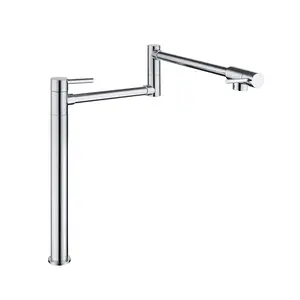 Brass Double Handle Pot Filler Faucet, Splash Proof Faucet with Free Swivel and Extension Shank, Double Handle Faucet