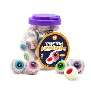 Eyeballs Gummy Candy - 19 Ounce Jar (30 Count) - Strawberry Jam Filled Center - Individually Wrapped Candy - Fun Party Favors - Spooky Gummies by Funtasty