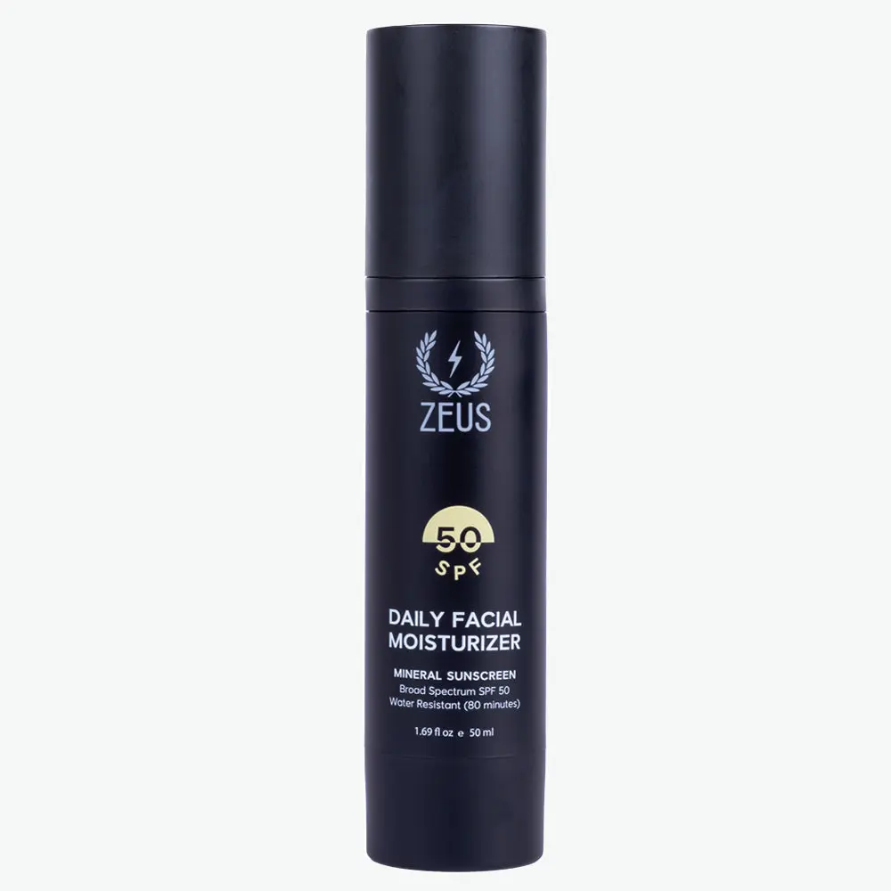 ZEUS Men’s Face Moisturizer, Hydrating Daily Lotion with SPF 50 Sunscreen