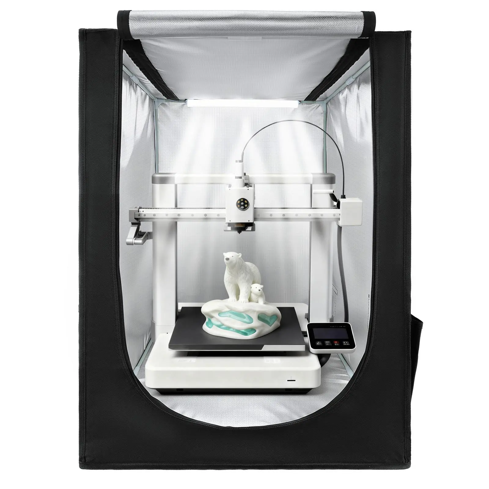【summerfinds】VEVOR 3D Printer Enclosure, 21.6x25.6x29.5in Dust-proof Waterproof Oxford Cloth Tent, Constant Temperature Case with LED Lighting, Full Window Transparent View Flame Retardant, Compatible with Creality/ELEGOO/Anycubic Models