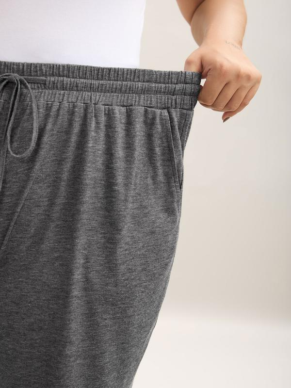 BLOOMCHIC Mixed Color Knit Drawstring Loungewear Bottoms thick thigh pants work outfits women baggy pants wide leg sweatpants pants women camo pants pantalones de mujer Wideleg Casual Womenswear