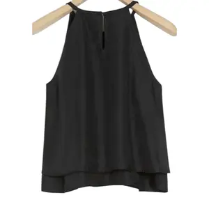MAIA BERGMAN HEDDA TIEDERED SILK TOP Casual Fabric Womenswear Blouse Elegant Lightweight Style Comfort Basic Breathable Comfortable Elegance Crewneck Tiered Fitted Minimalist Sleeveless