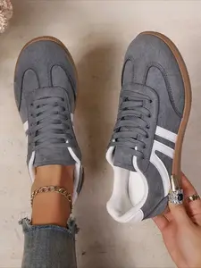 Casual Daily Shoes for Women, Retro Front Lace-up Fashion Round Toe Sports Running Flat Shoes, Athletic Running Shoes, Fashionable Running Shoes, Casual Running Footwear