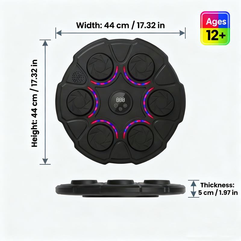 [ Valentine's Day gift ] Music Boxing Machine with Gloves Wall-Mounted Punching Trainer for Teens & Adults Smart Bluetooth Interactive Musical Boxing Trainer Ideal for Home Gym or Garage Use