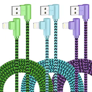 3-Pack USB to Lightning Cables, 10ft Phone Data Cable, Compatible with iPhone 14-Se, 20w Power Output, Carplay Support