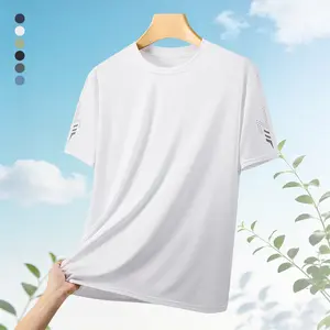 Men’s lightweight quick-dry short-sleeve crew-neck T-shirt for sports—breathable running and gym workout top, suitable for basketball, running, cycling, fitness, and everyday casual wear.