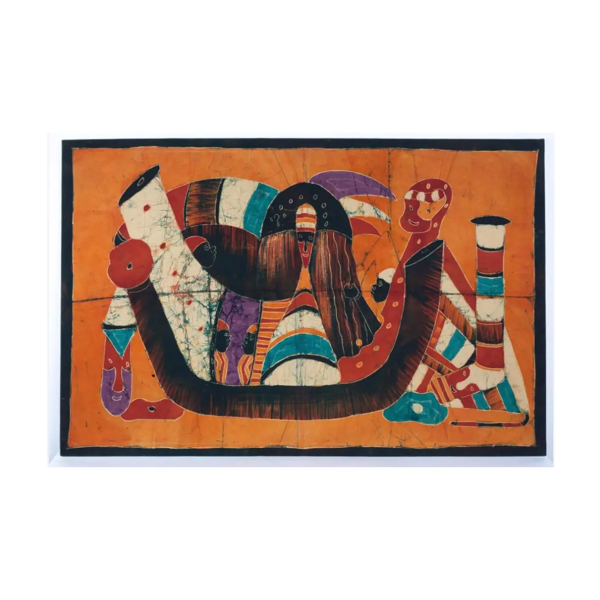 Large Hand Painted Batik African Tapestry