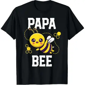 100% Cotton Family Bee Shirts Papa Daddy Birthday Bee Day Outfit T-Shirt Matching Parent-Child Clothes for Kids Boys Girls