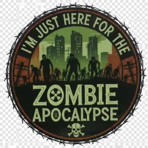 I'm just here for the Zombie Apocalypse Sticker 3in x 3in UV